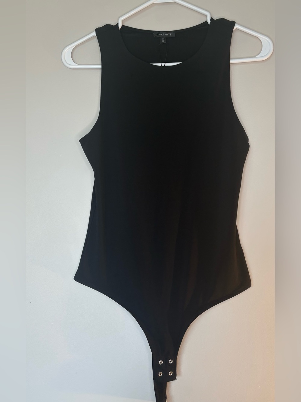 Dynamite Black Sleeveless Crew-Neck Bodysuit